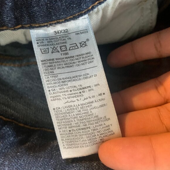 OLD NAVY MENS 34X32 BLUE JEANS TAPERED STRETCH CASUAL OUTDOOR (34X31) - Picture 13 of 15